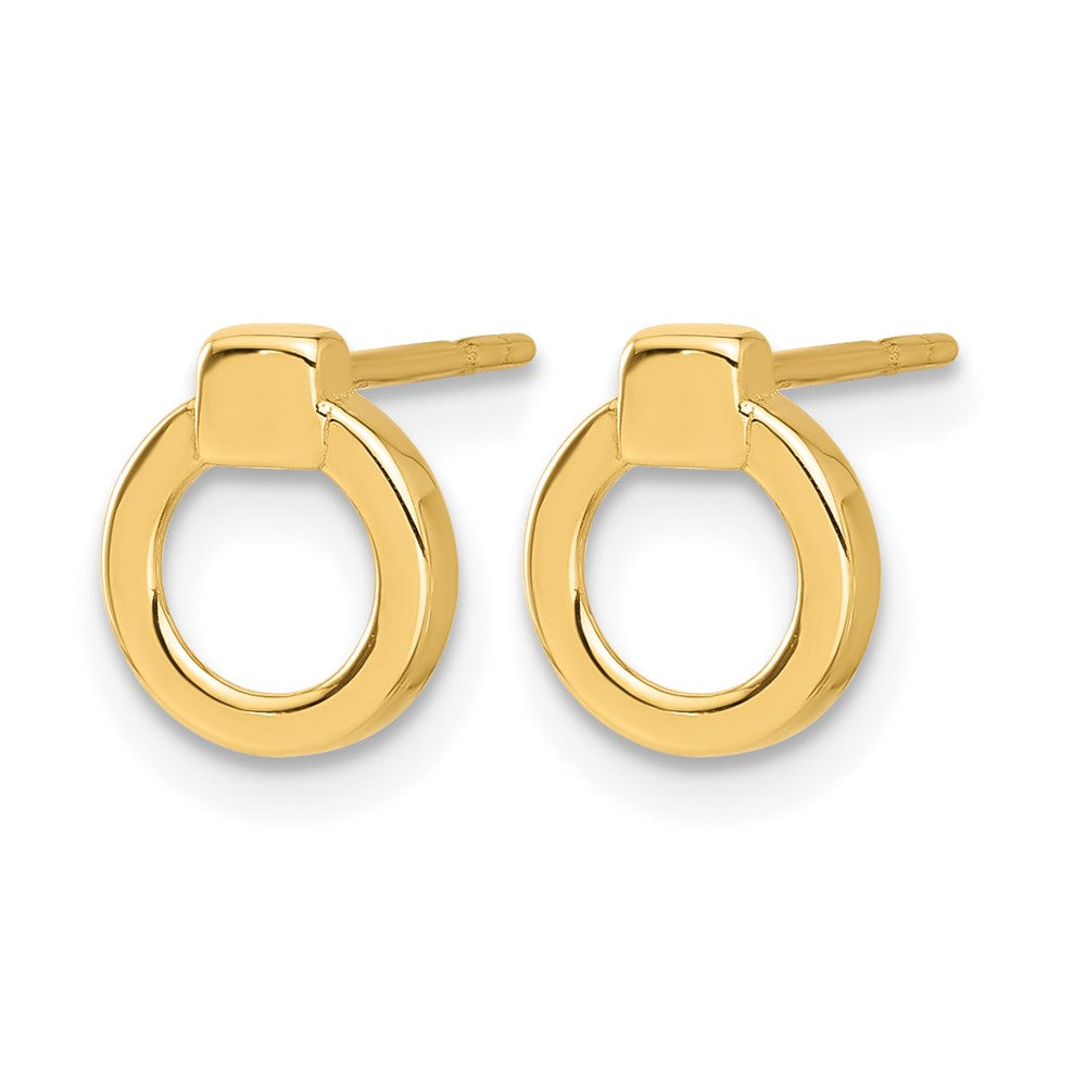 14K Polished Circle Post Earrings
