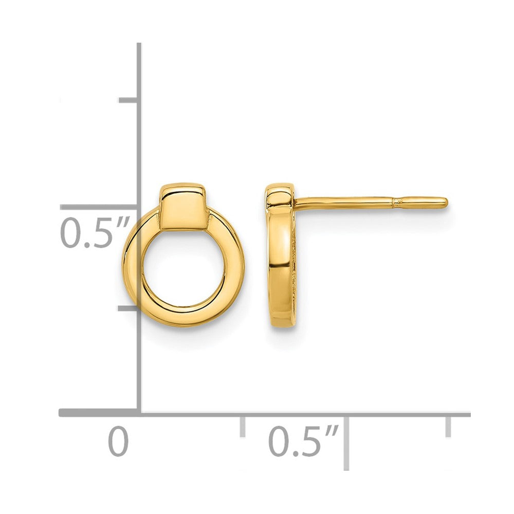 14K Polished Circle Post Earrings