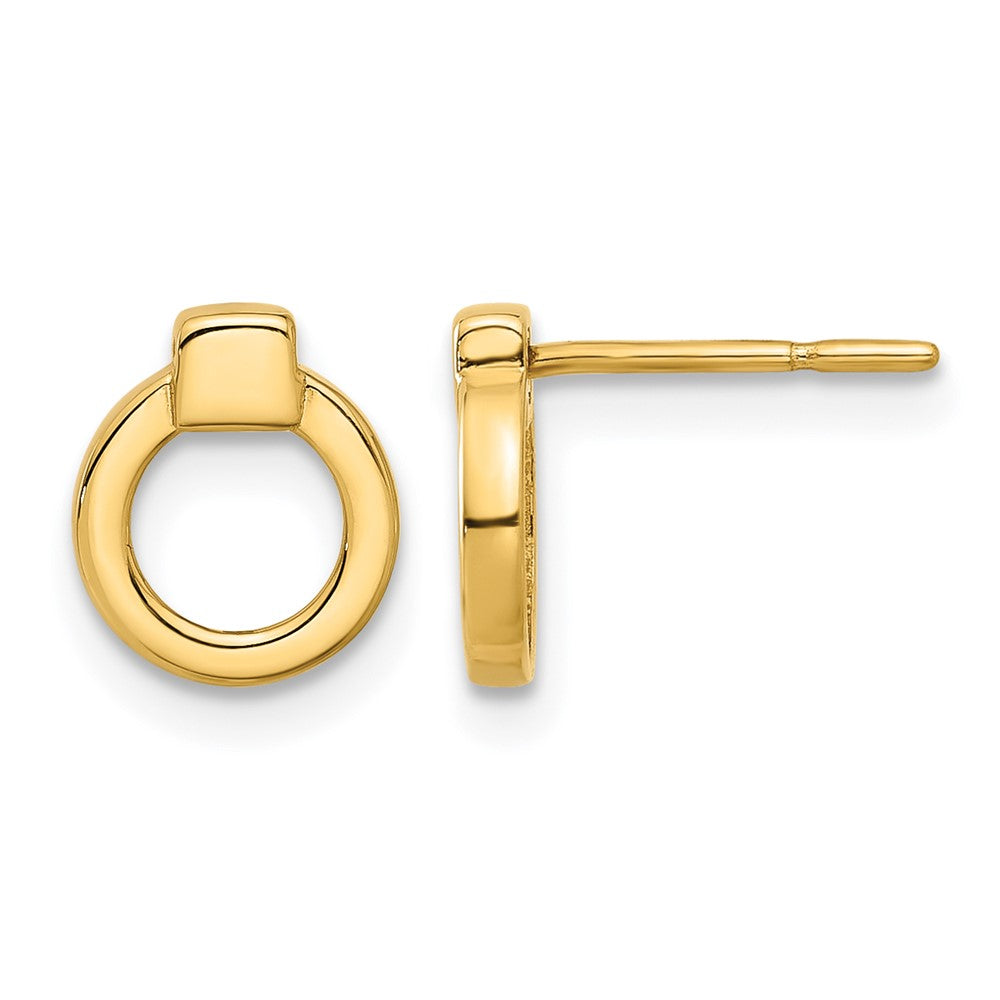14K Polished Circle Post Earrings
