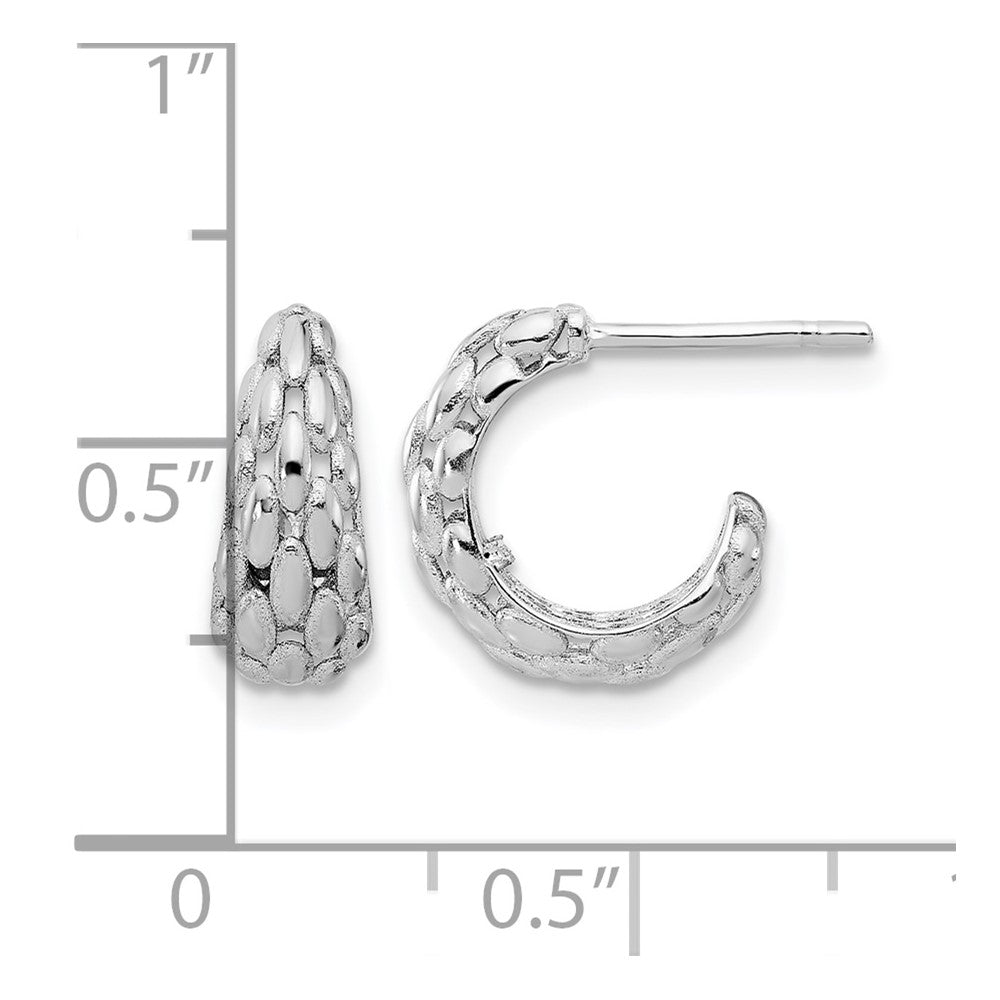 14K White Gold Satin J-Hoop Earrings