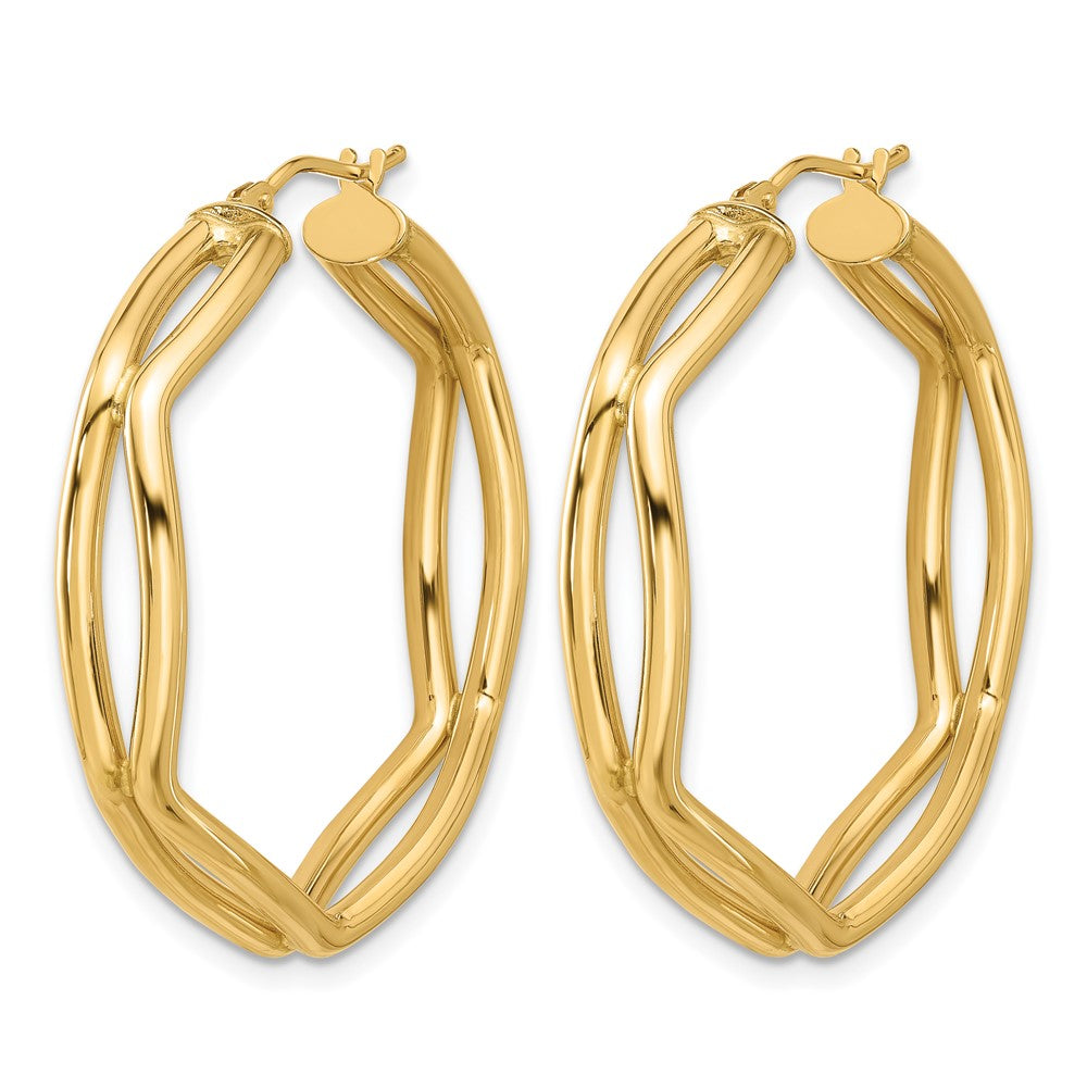 14K Polished Geometric Hoop Earrings