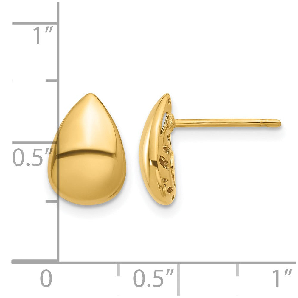 14K Polished Teardrop Post Earrings