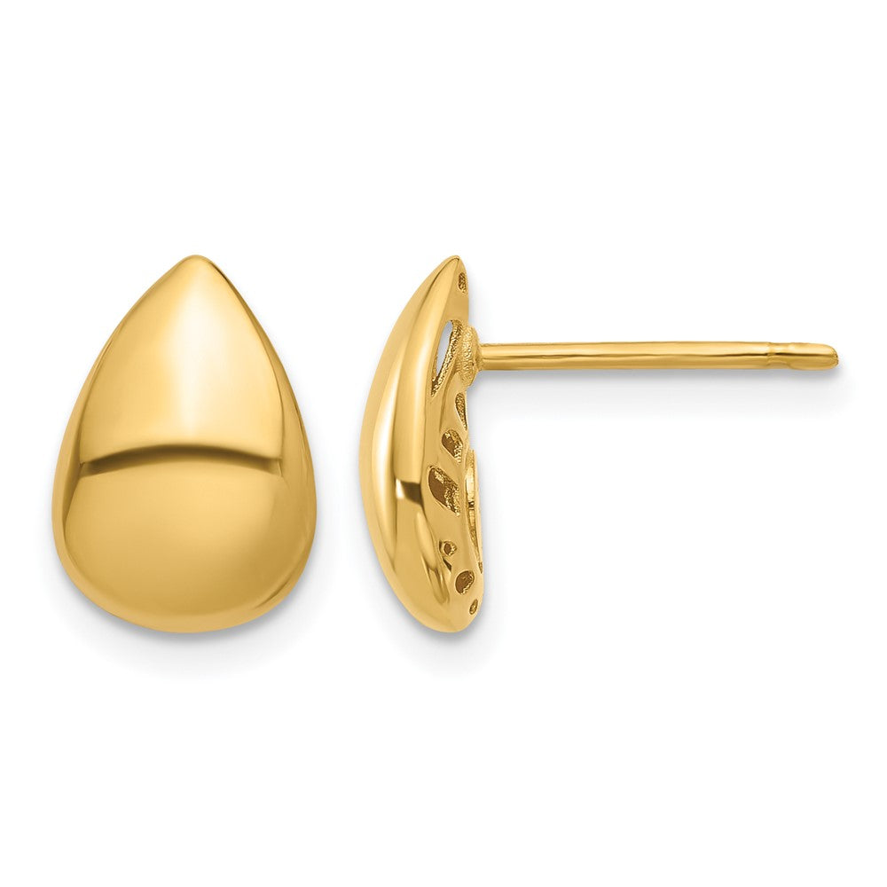 14K Polished Teardrop Post Earrings