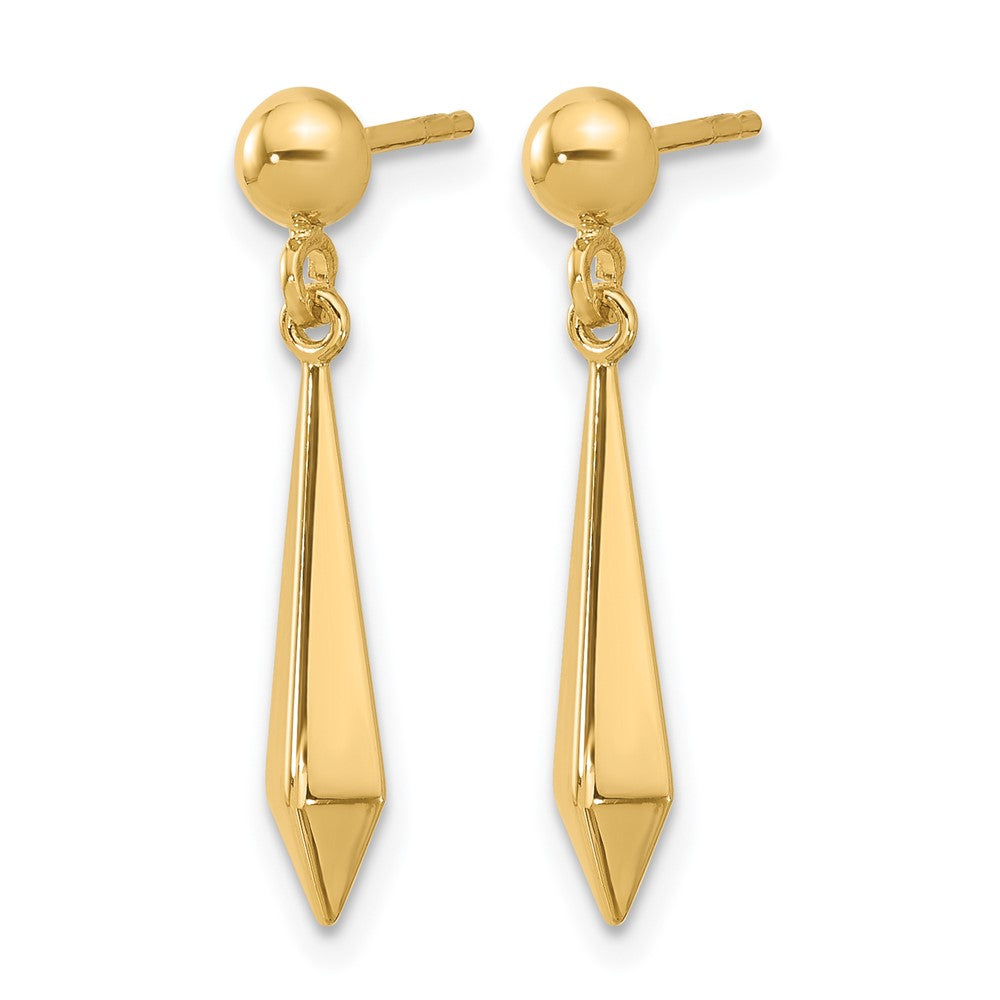 14K Polished Post Dangle Earrings