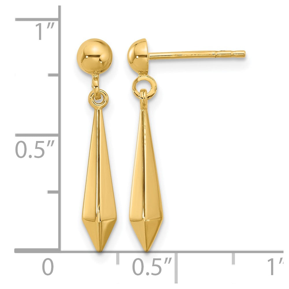 14K Polished Post Dangle Earrings