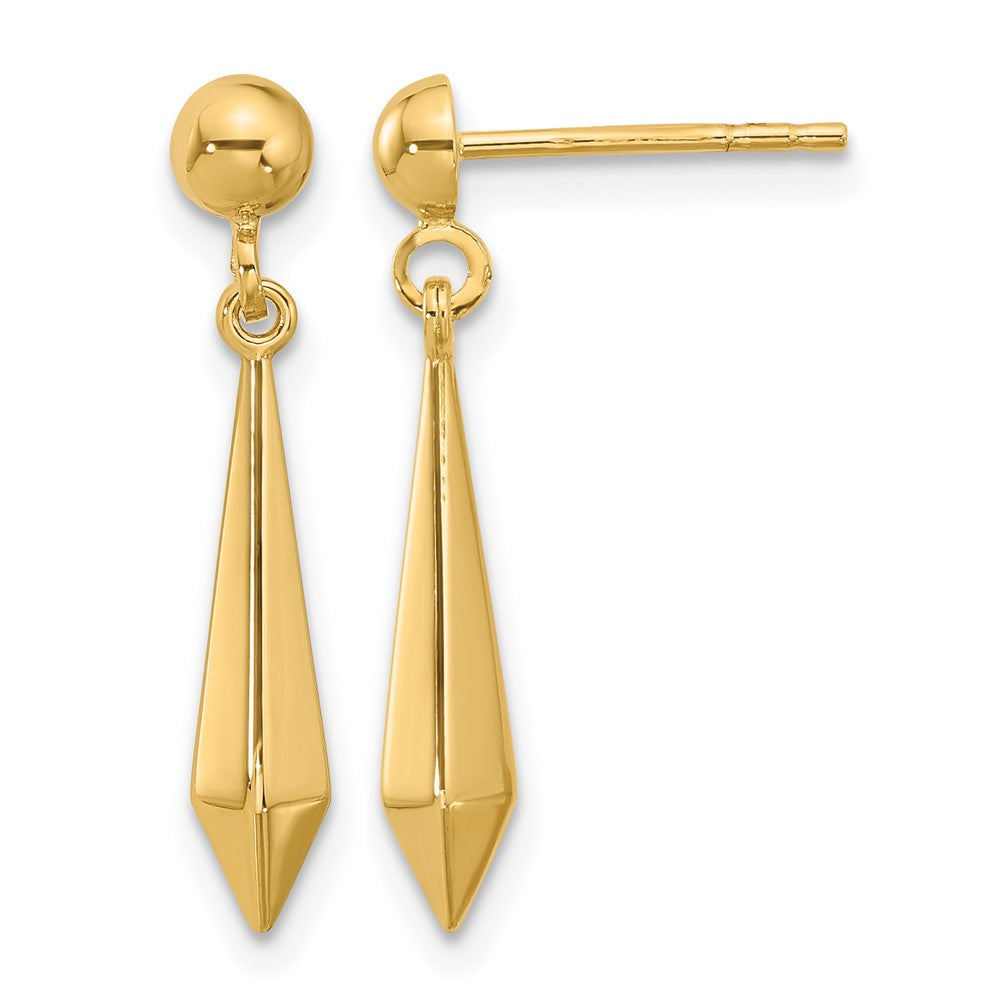 14K Polished Post Dangle Earrings