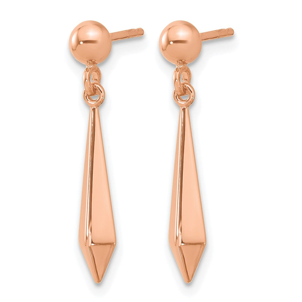 14K Rose Gold Polished Post Dangle Earrings