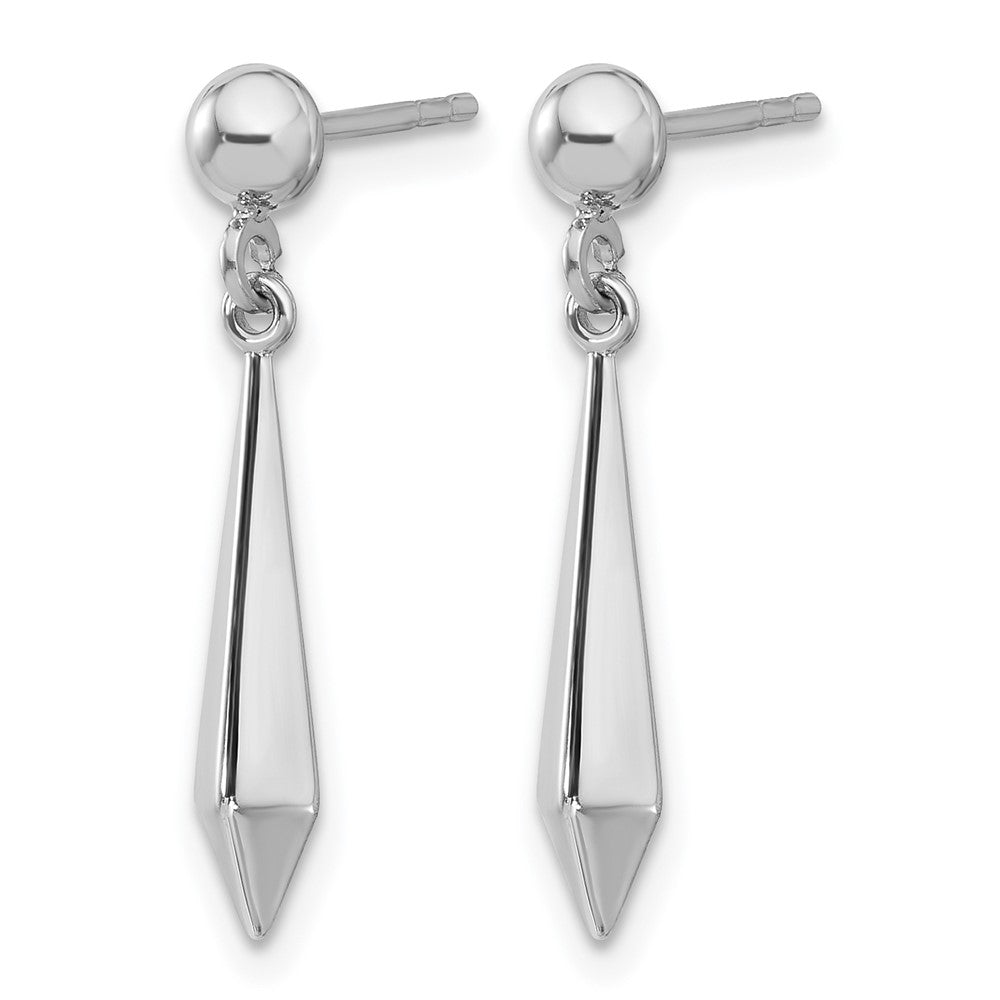 14K White Gold Polished Post Dangle Earrings