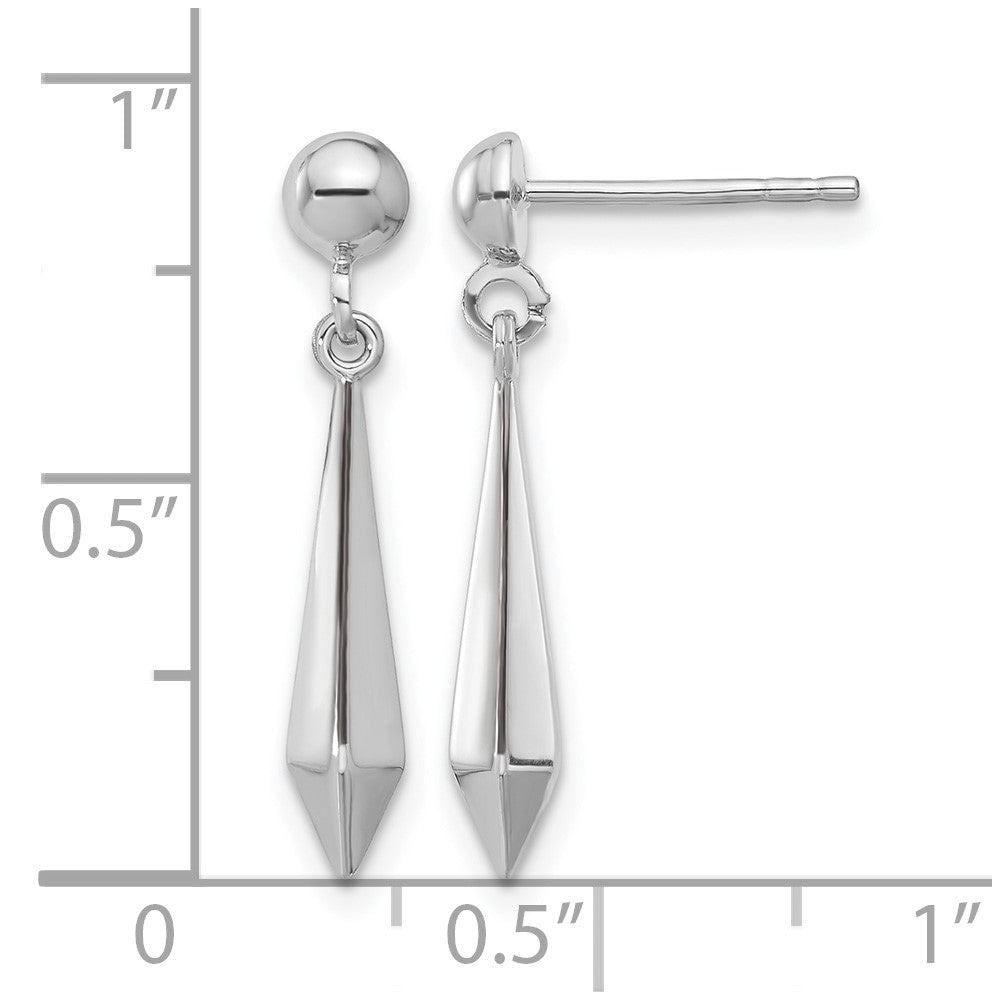 14K White Gold Polished Post Dangle Earrings