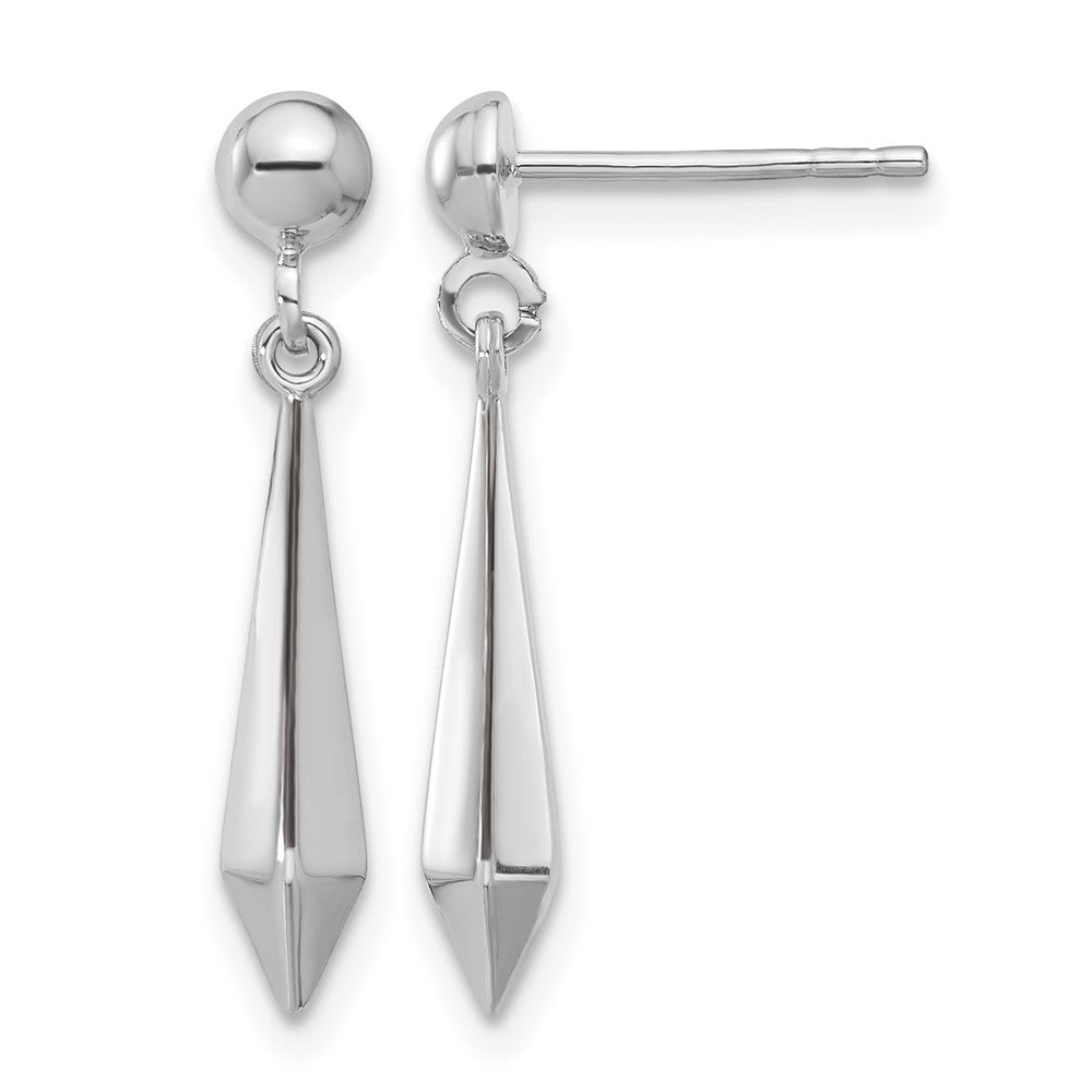 14K White Gold Polished Post Dangle Earrings