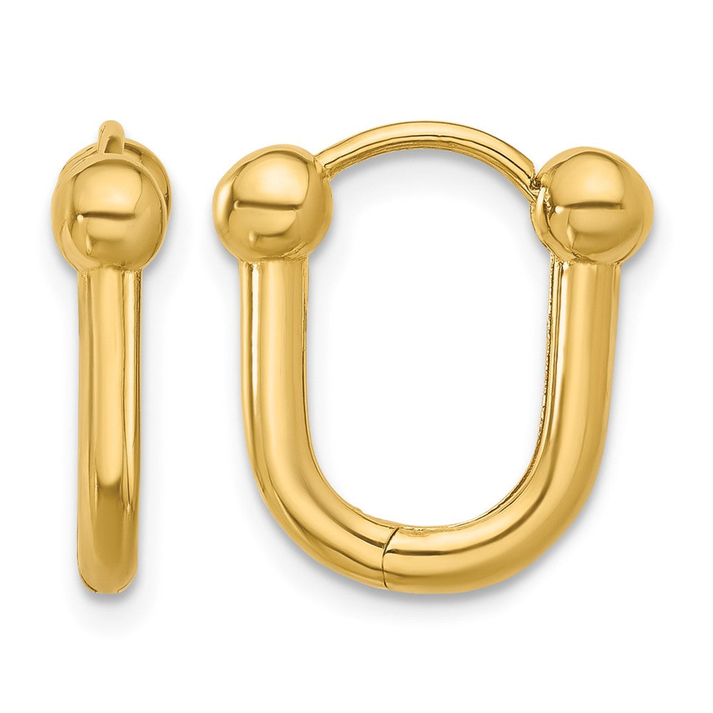 14K Polished Hinged Hoop Earrings