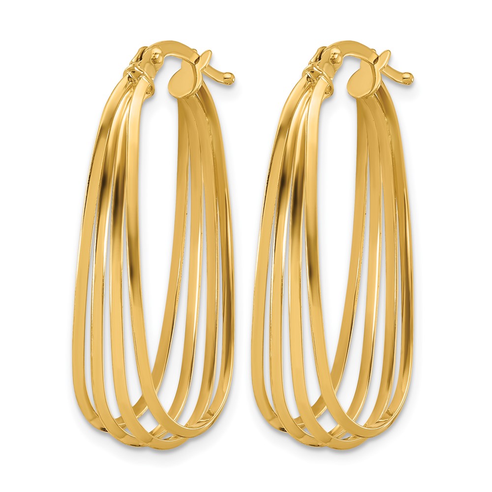 14K Polished Oval Hoop Earrings