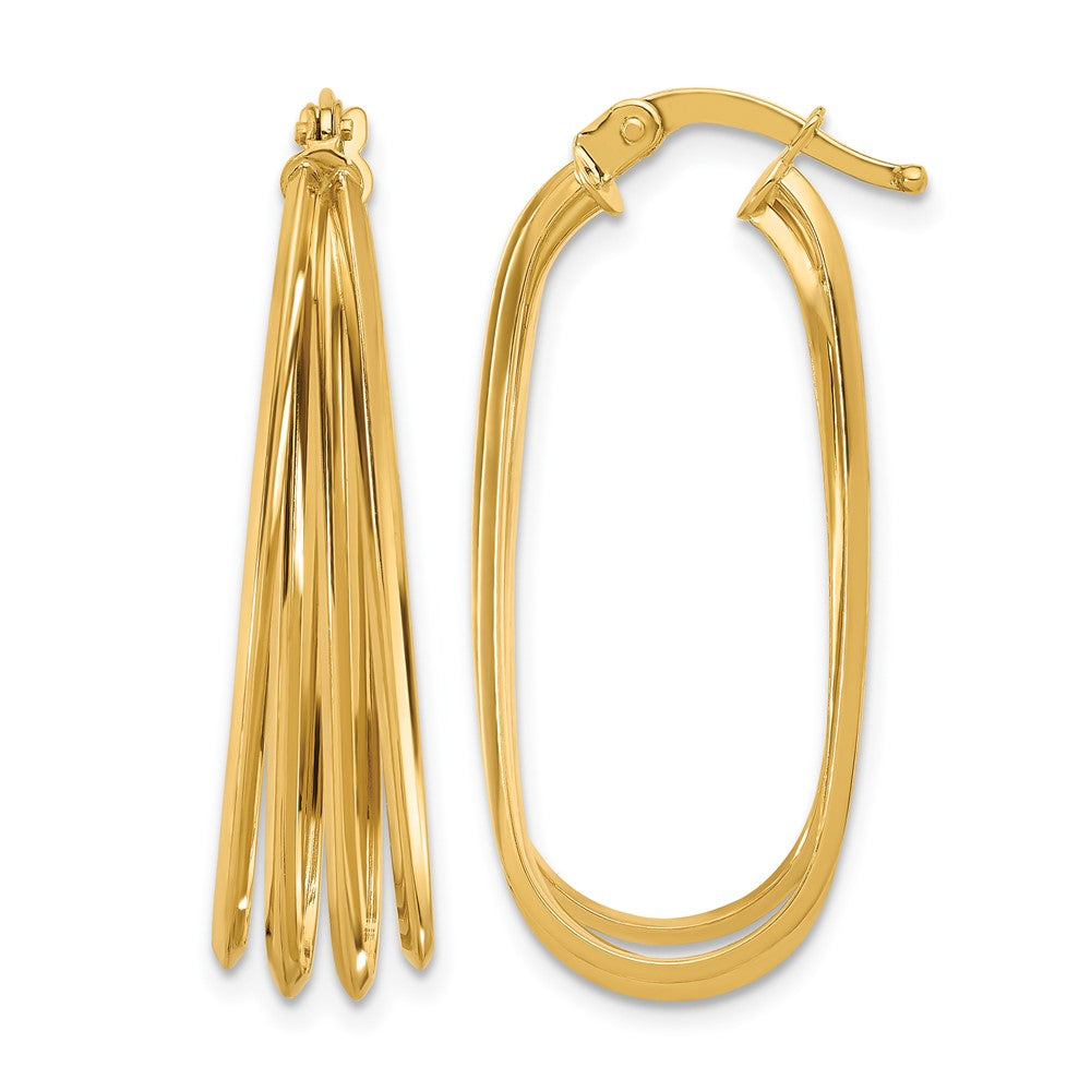 14K Polished Oval Hoop Earrings