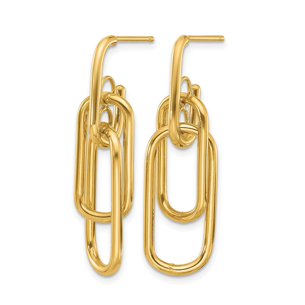 14K Polished Post Dangle Earrings