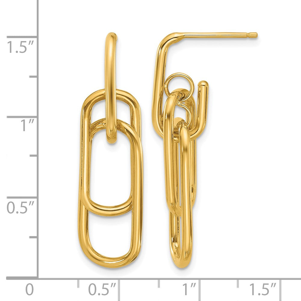 14K Polished Post Dangle Earrings
