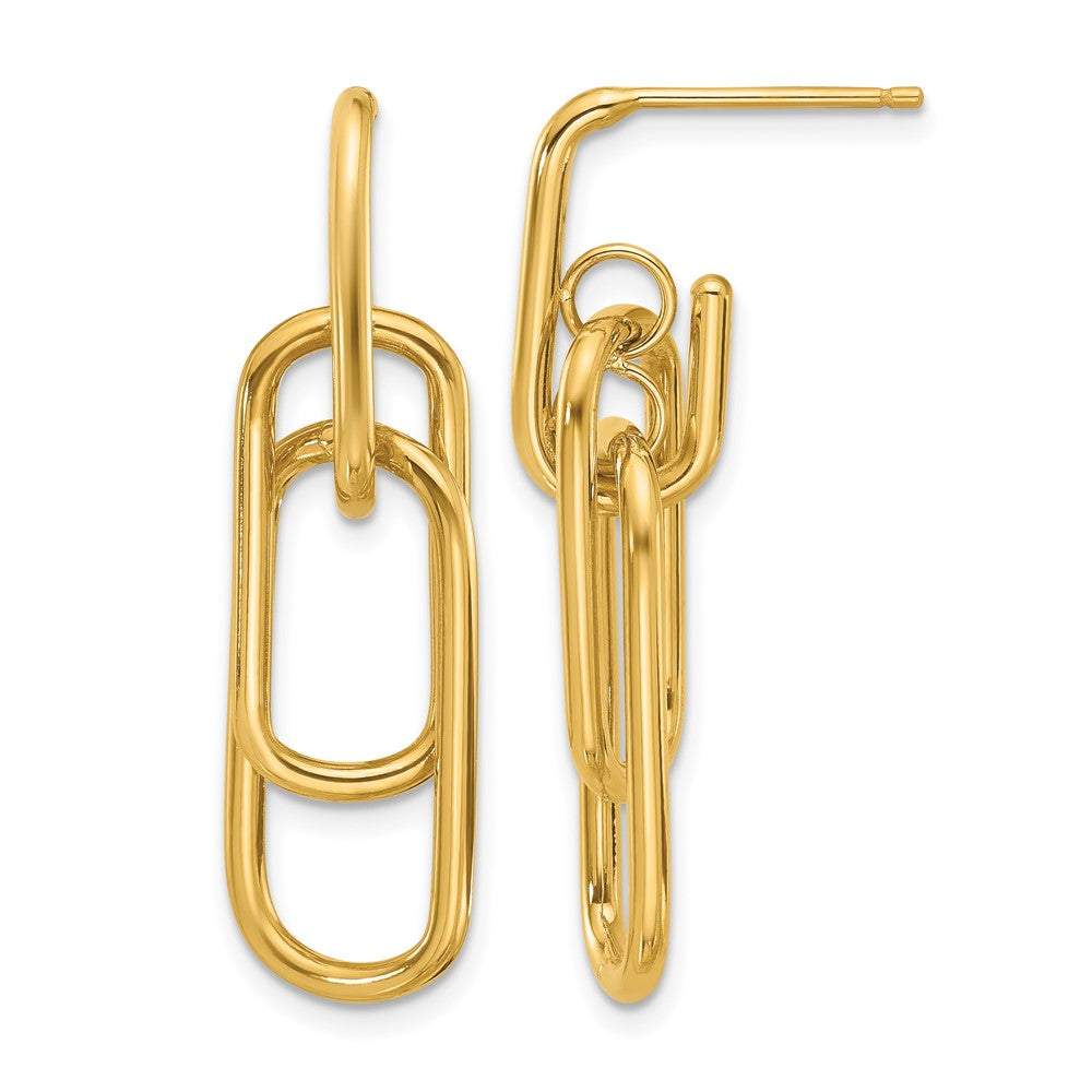 14K Polished Post Dangle Earrings