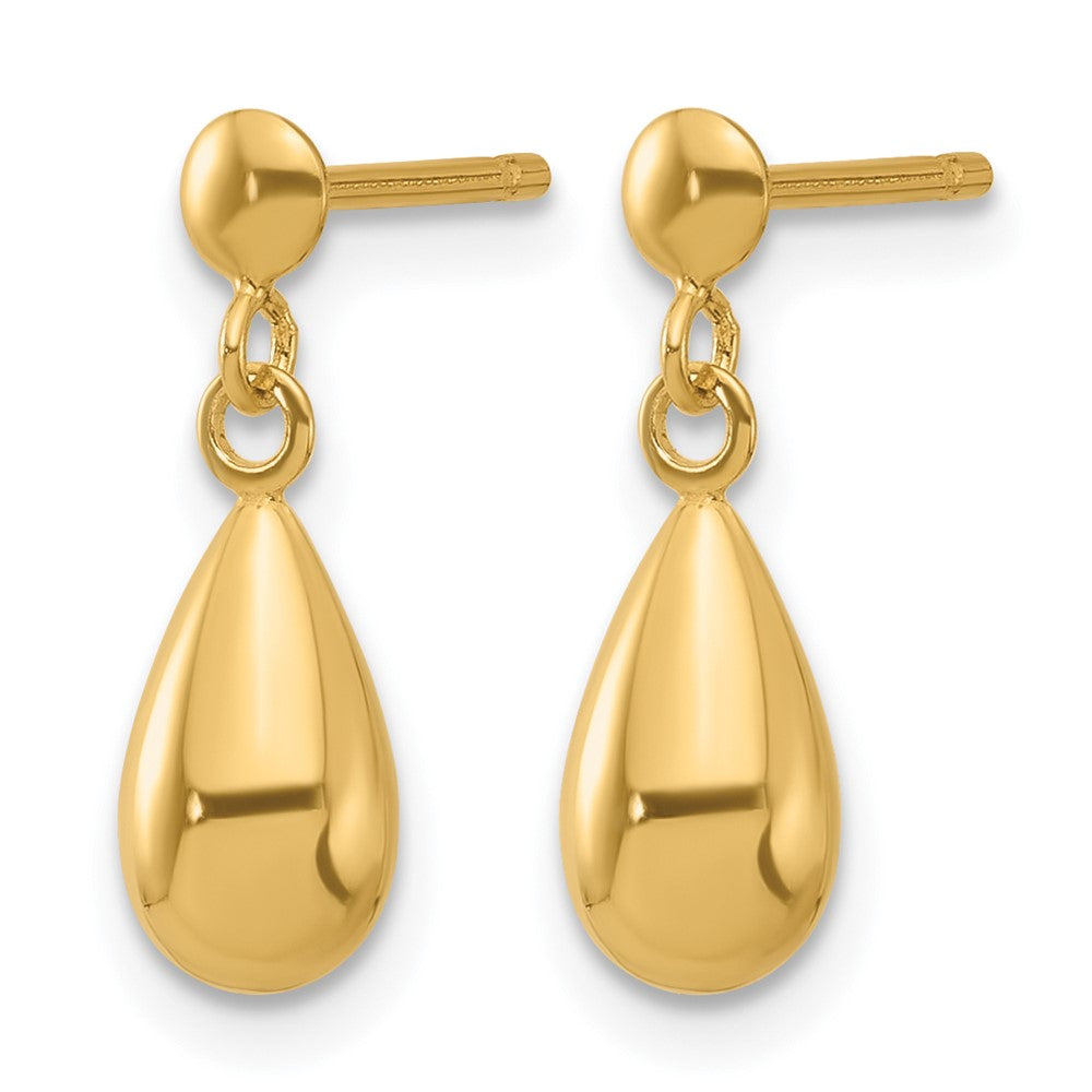 14K Polished Teardrop Dangle Earrings