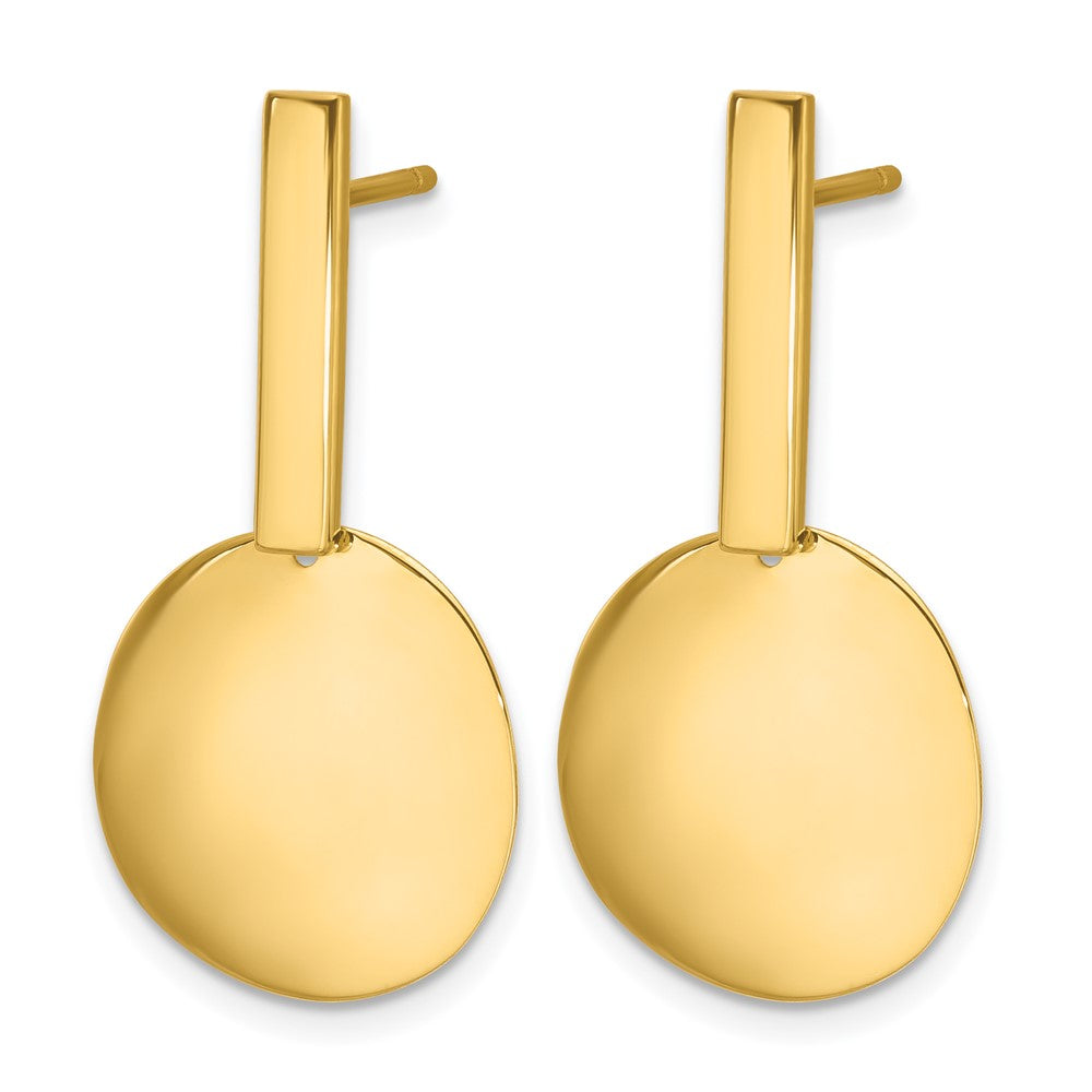14K Polished  Drop Post Earrings
