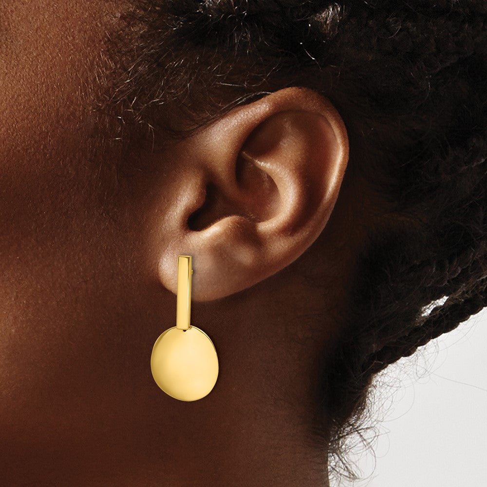 14K Polished  Drop Post Earrings