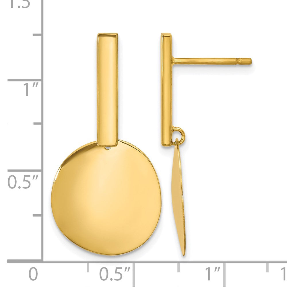 14K Polished  Drop Post Earrings