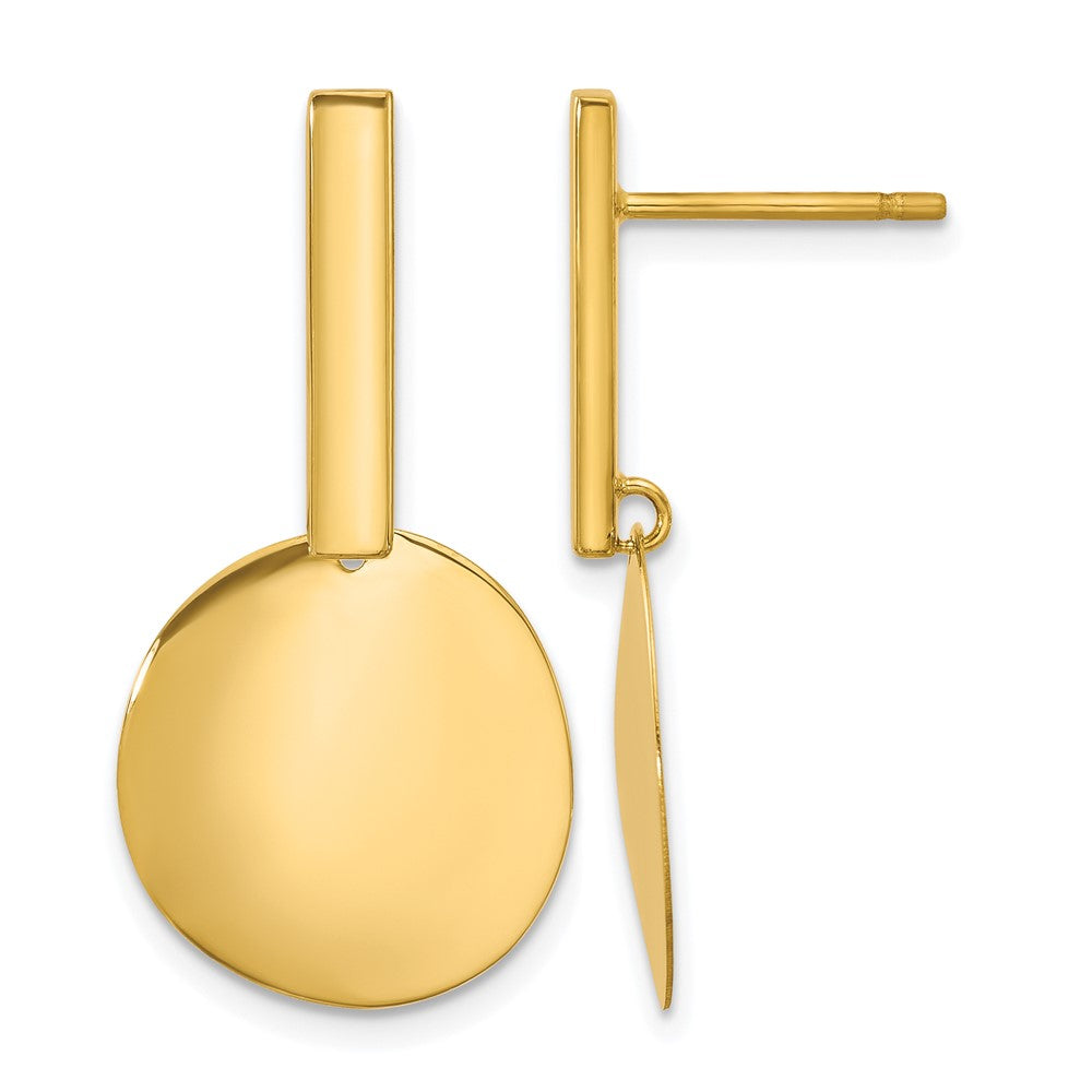 14K Polished  Drop Post Earrings