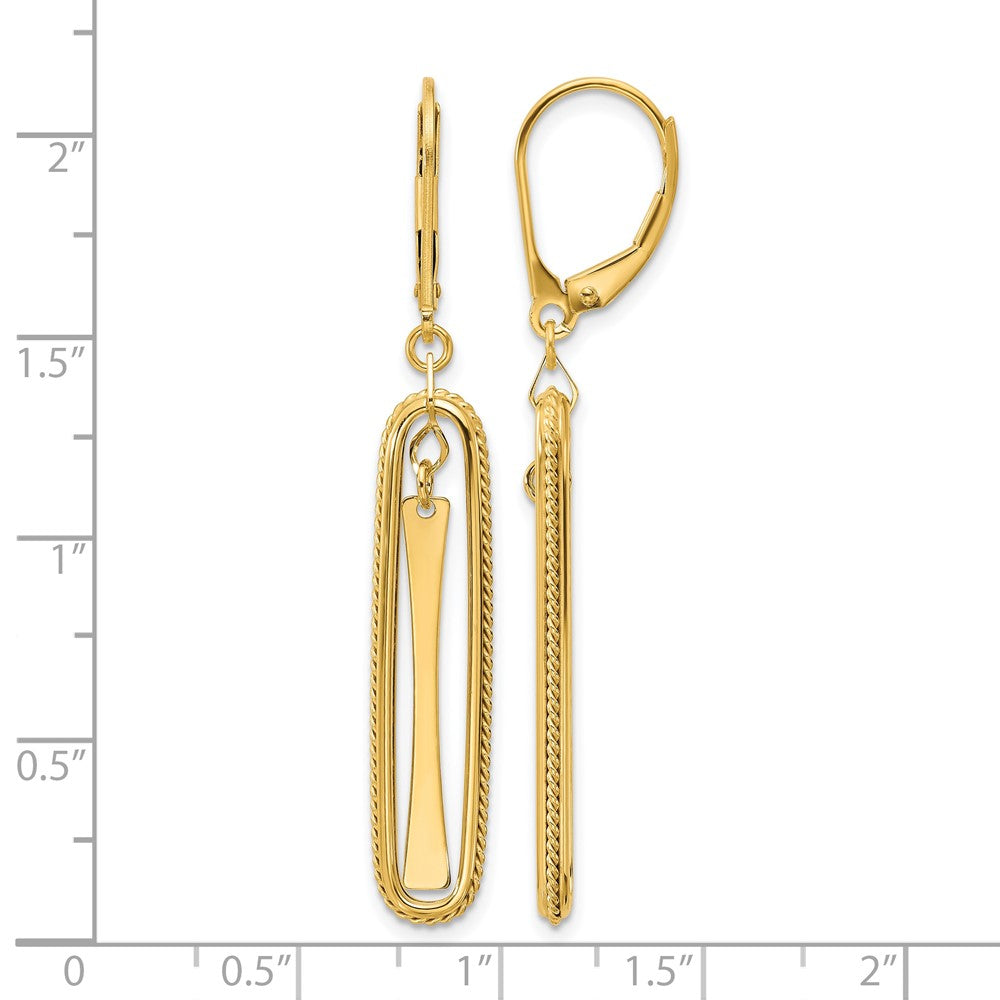14K Polished Dangle Leverback Earrings