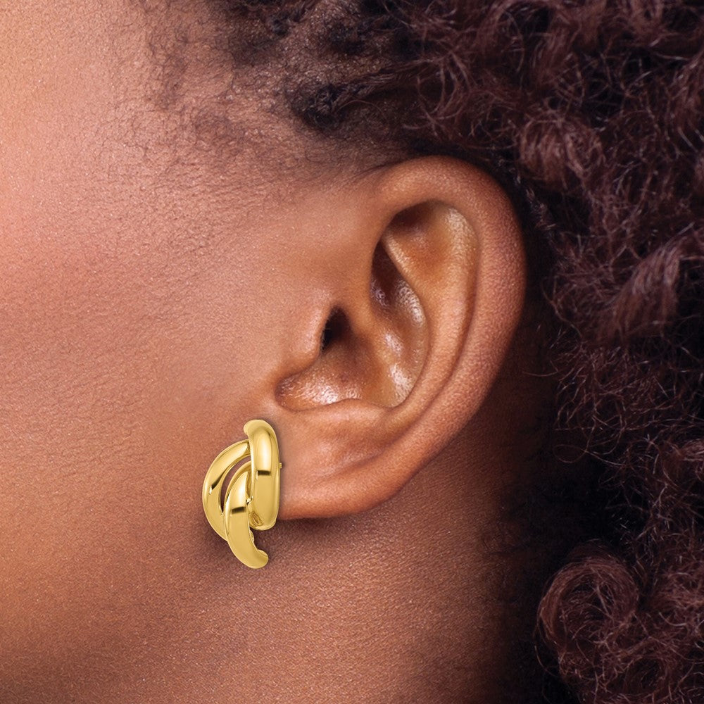 14k Polished Twisted Post Earrings