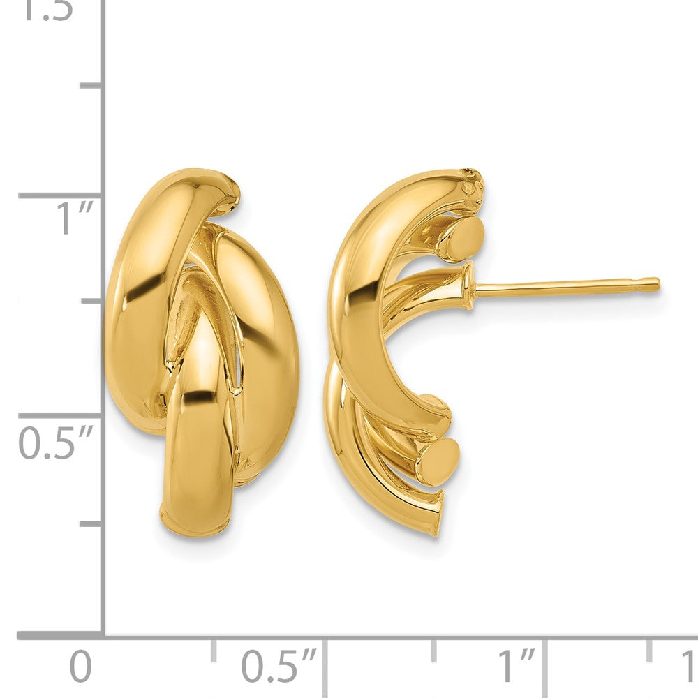 14k Polished Twisted Post Earrings