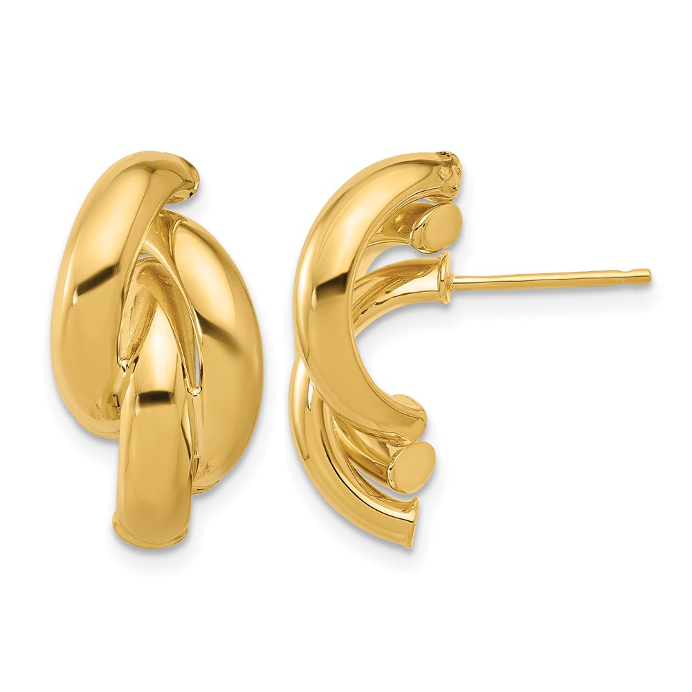 14k Polished Twisted Post Earrings