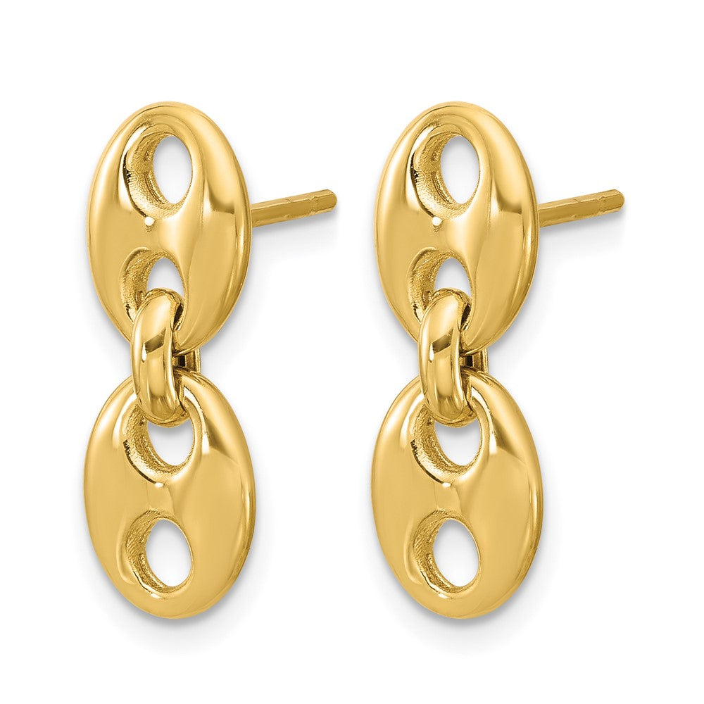 14K Polished Hollow Dangle post Earrings