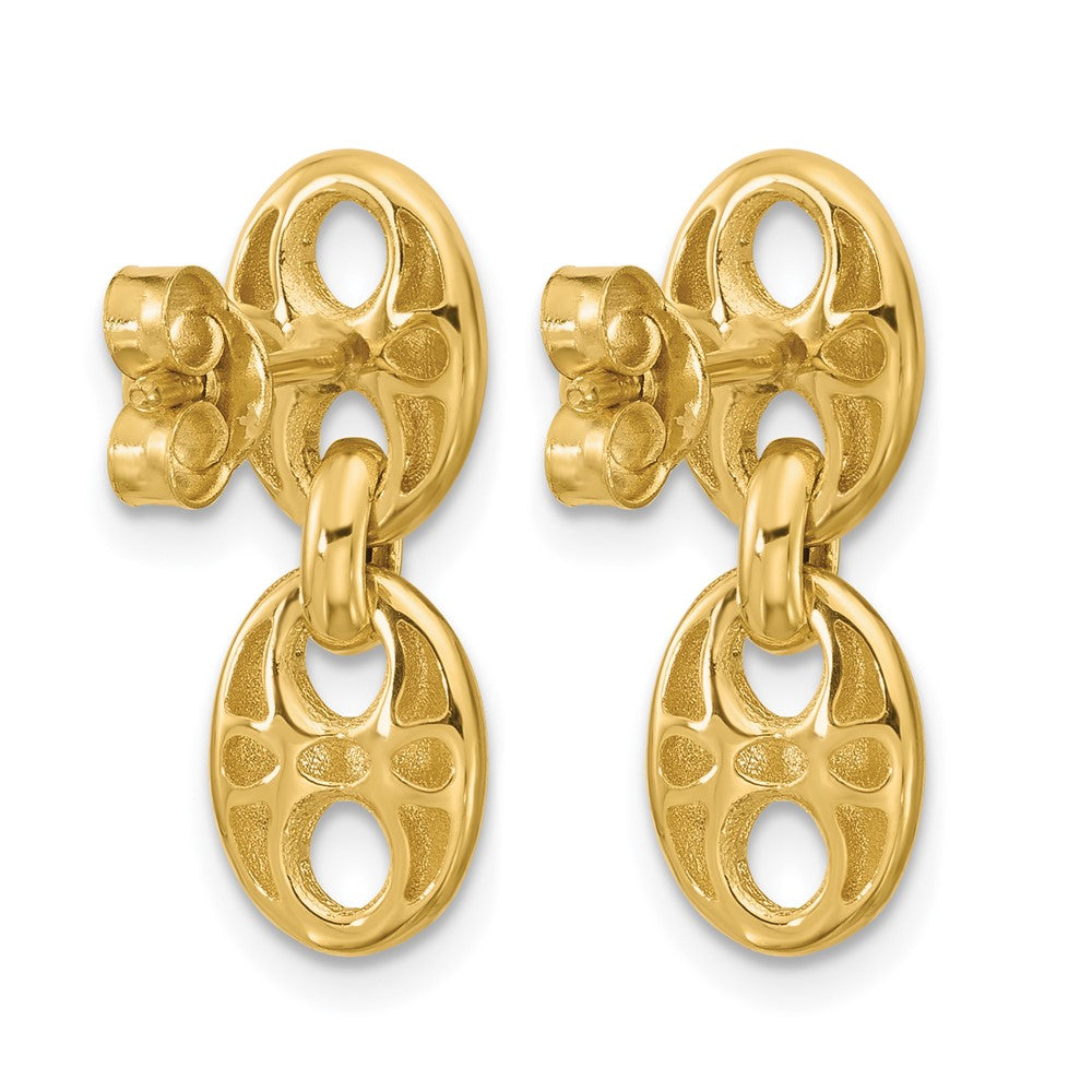 14K Polished Hollow Dangle post Earrings
