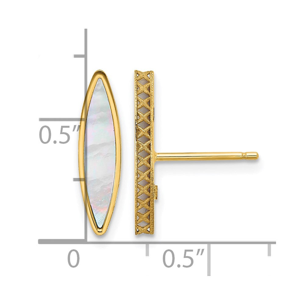 14K Polished Mother of Pearl Post Earrings