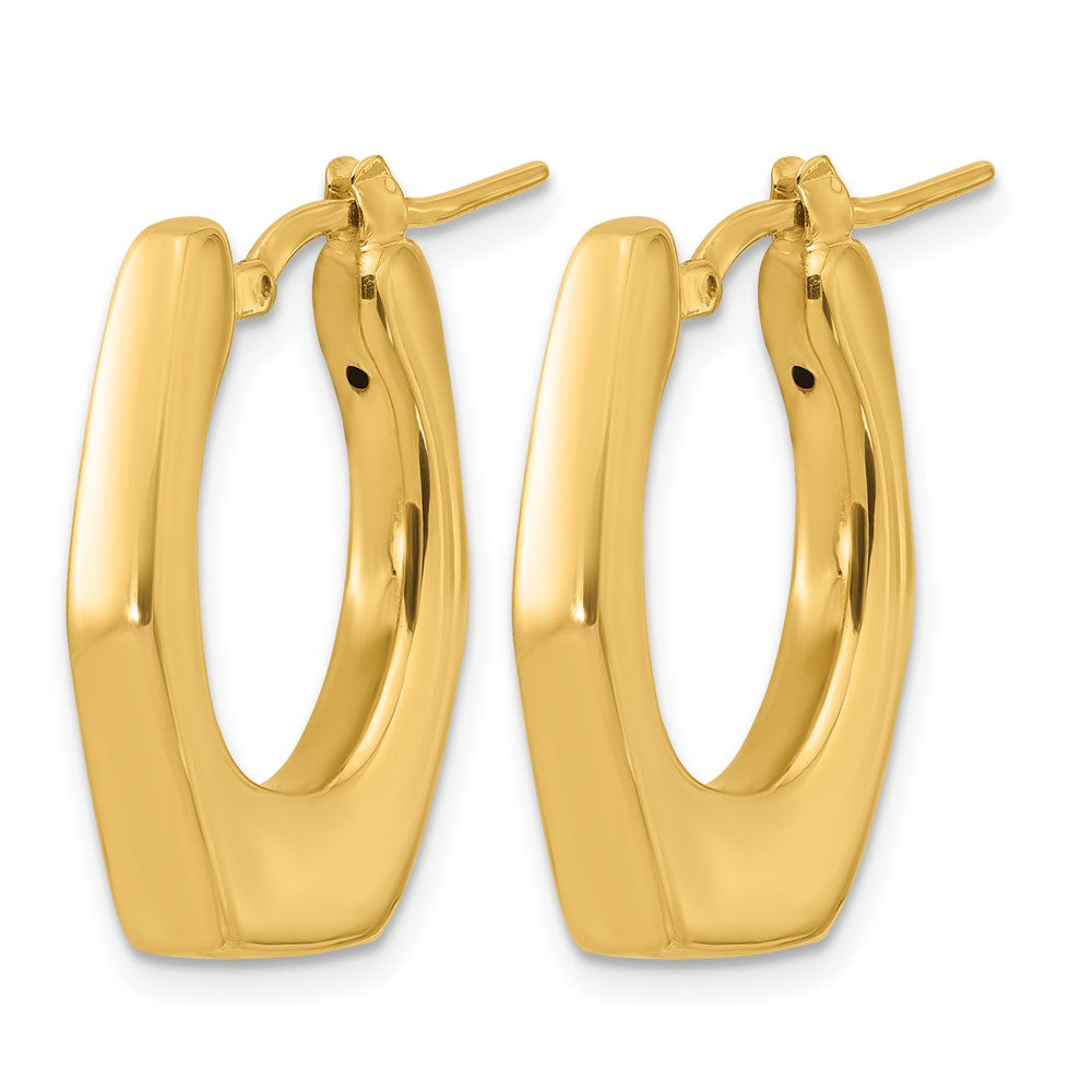 14K Polished Hollow Fancy Hoop Earrings