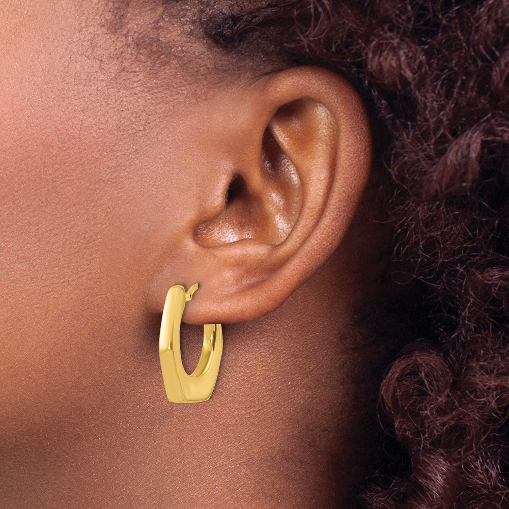 14K Polished Hollow Fancy Hoop Earrings