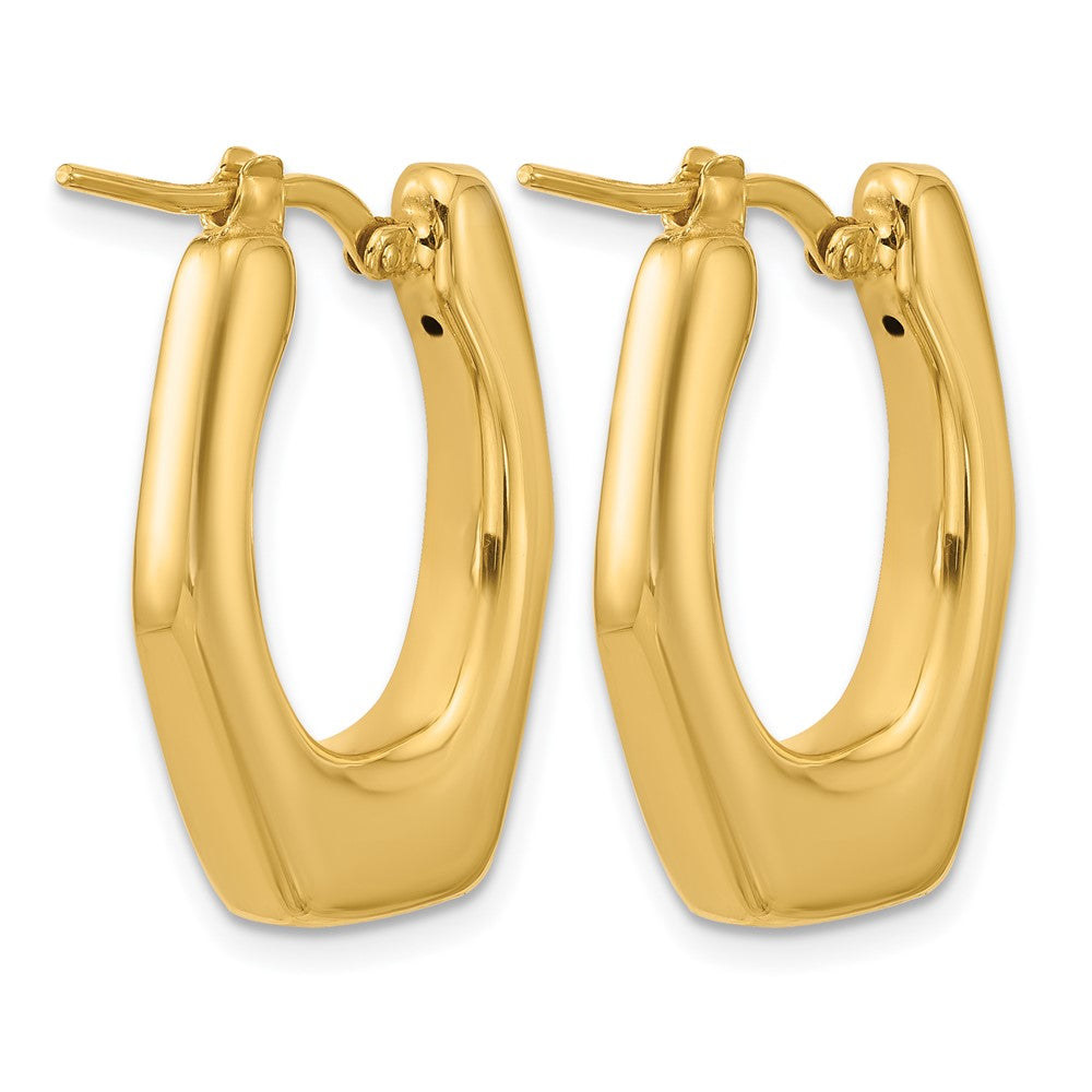 14K Polished Hollow Fancy Hoop Earrings