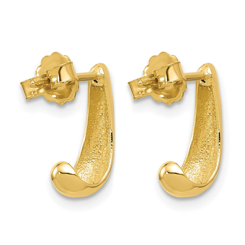 14K Polished J-Hoop Post Earrings