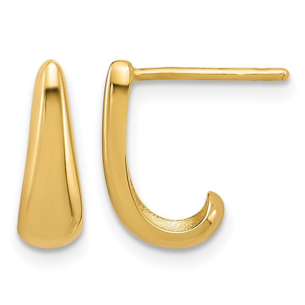 14K Polished J-Hoop Post Earrings