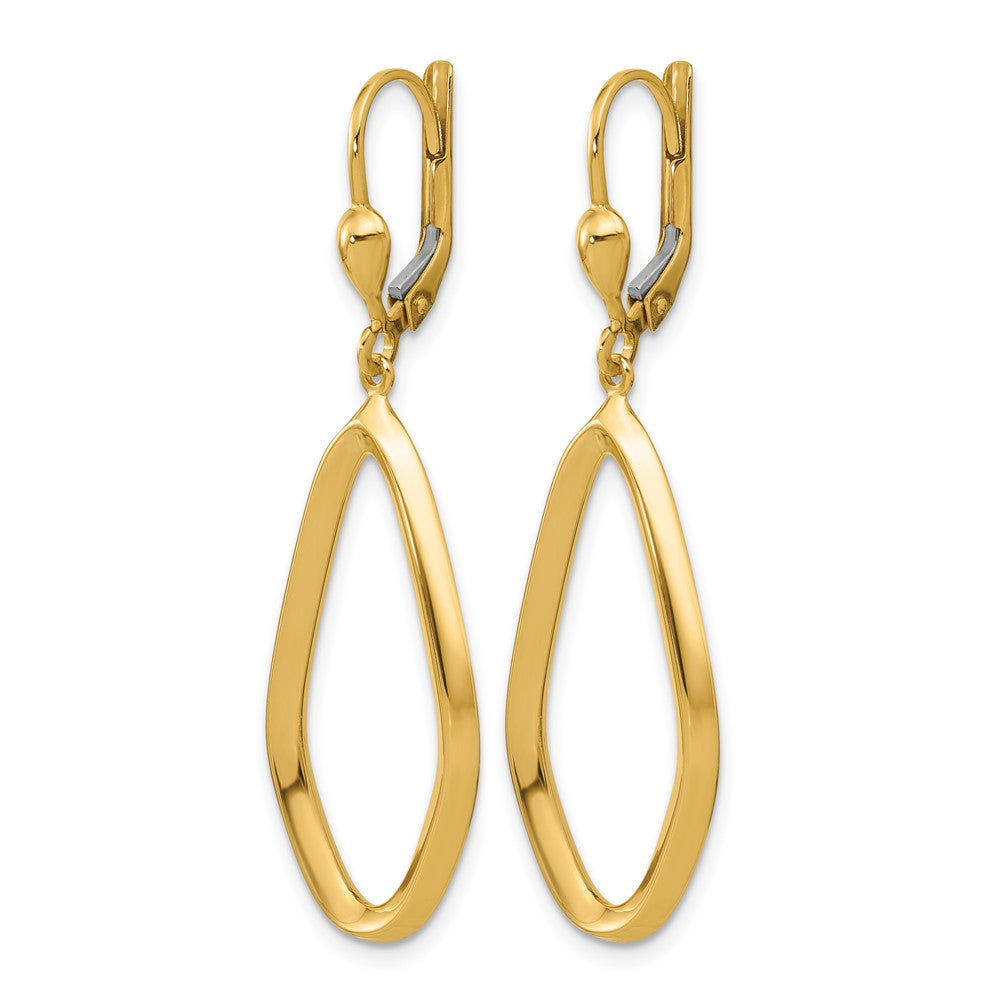 14K Polished Dangle Leverback Earrings