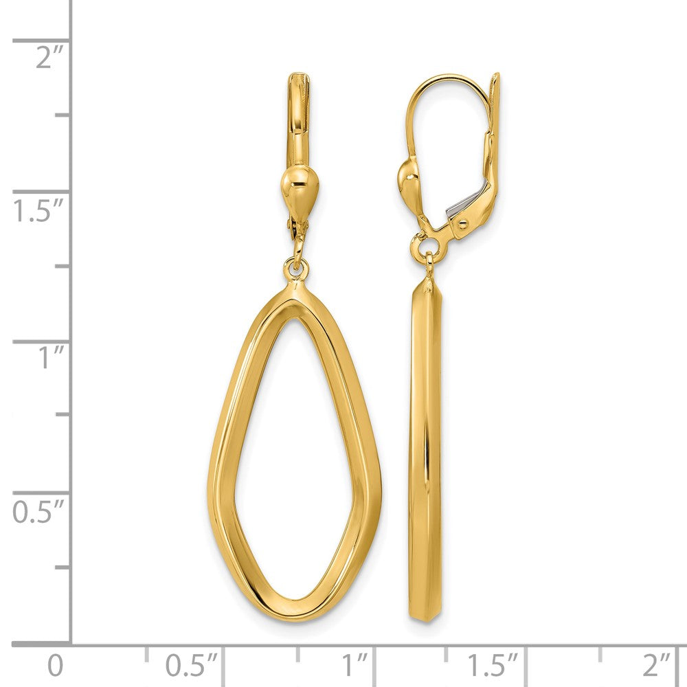 14K Polished Dangle Leverback Earrings