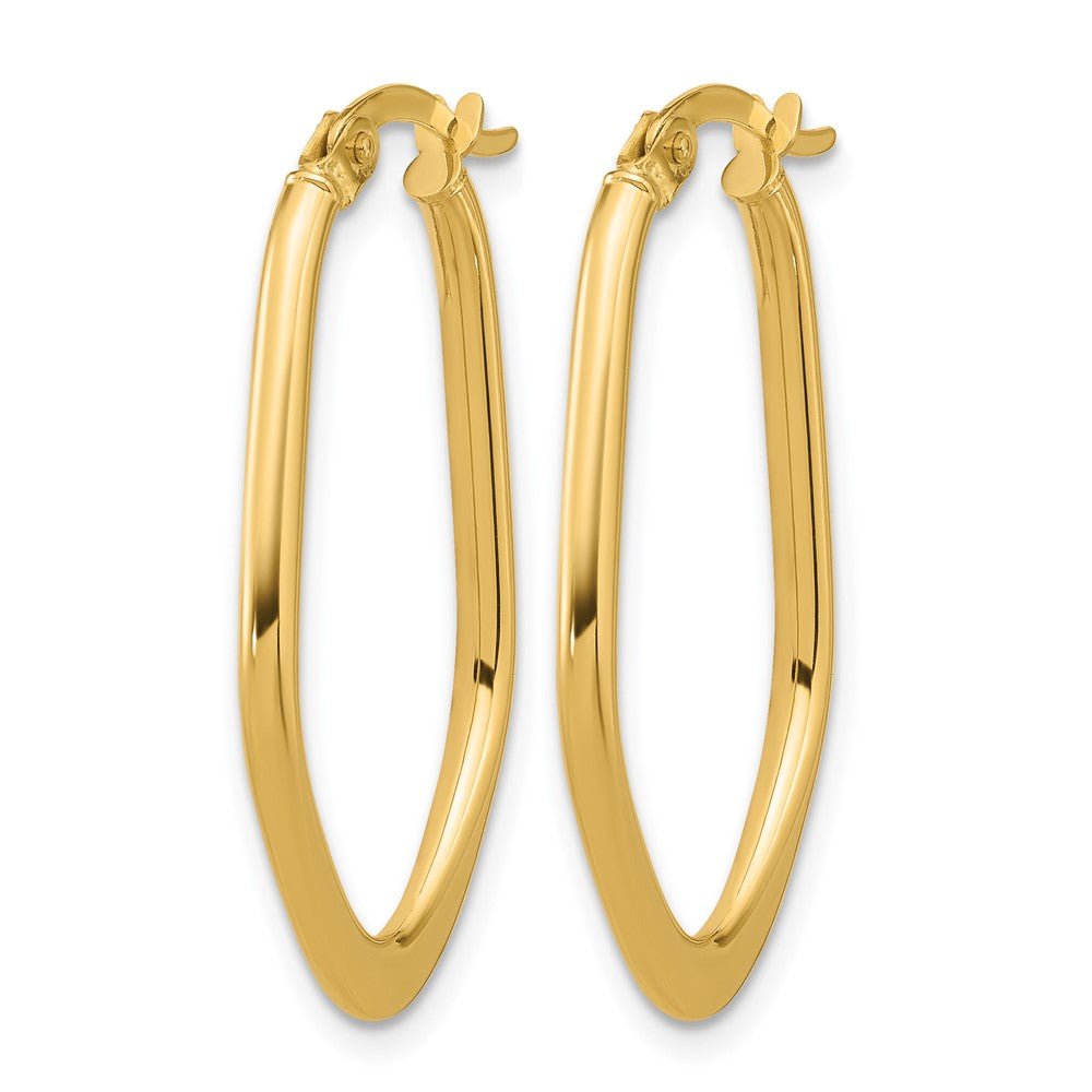 14K Polished Oval Hoop Earrings