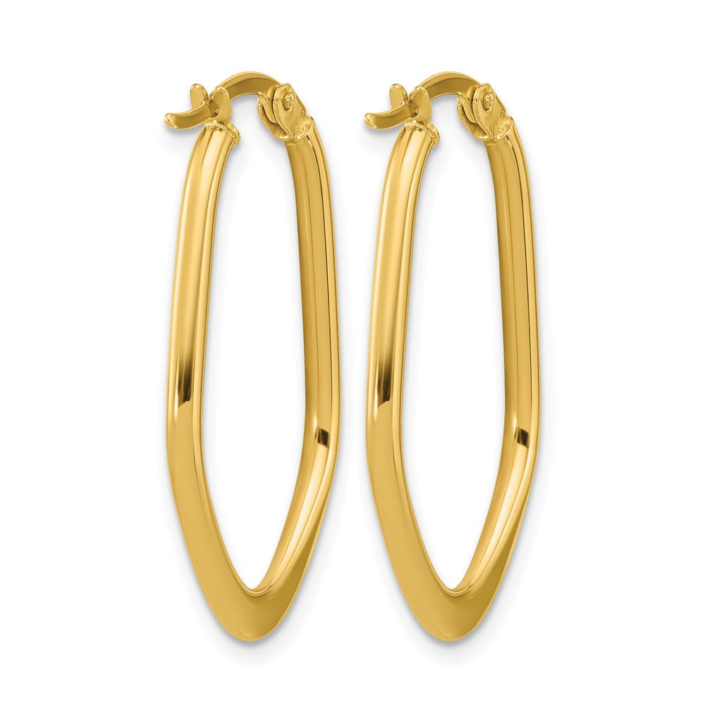 14K Polished Oval Hoop Earrings