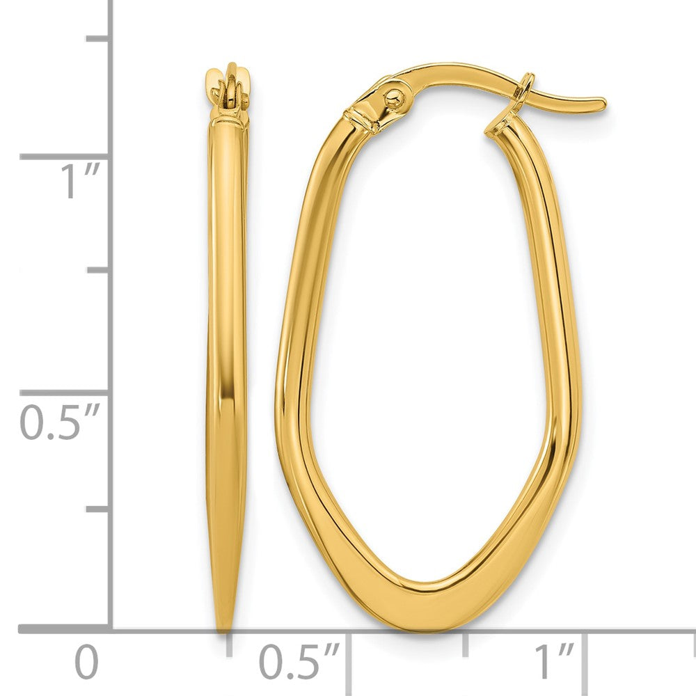 14K Polished Oval Hoop Earrings