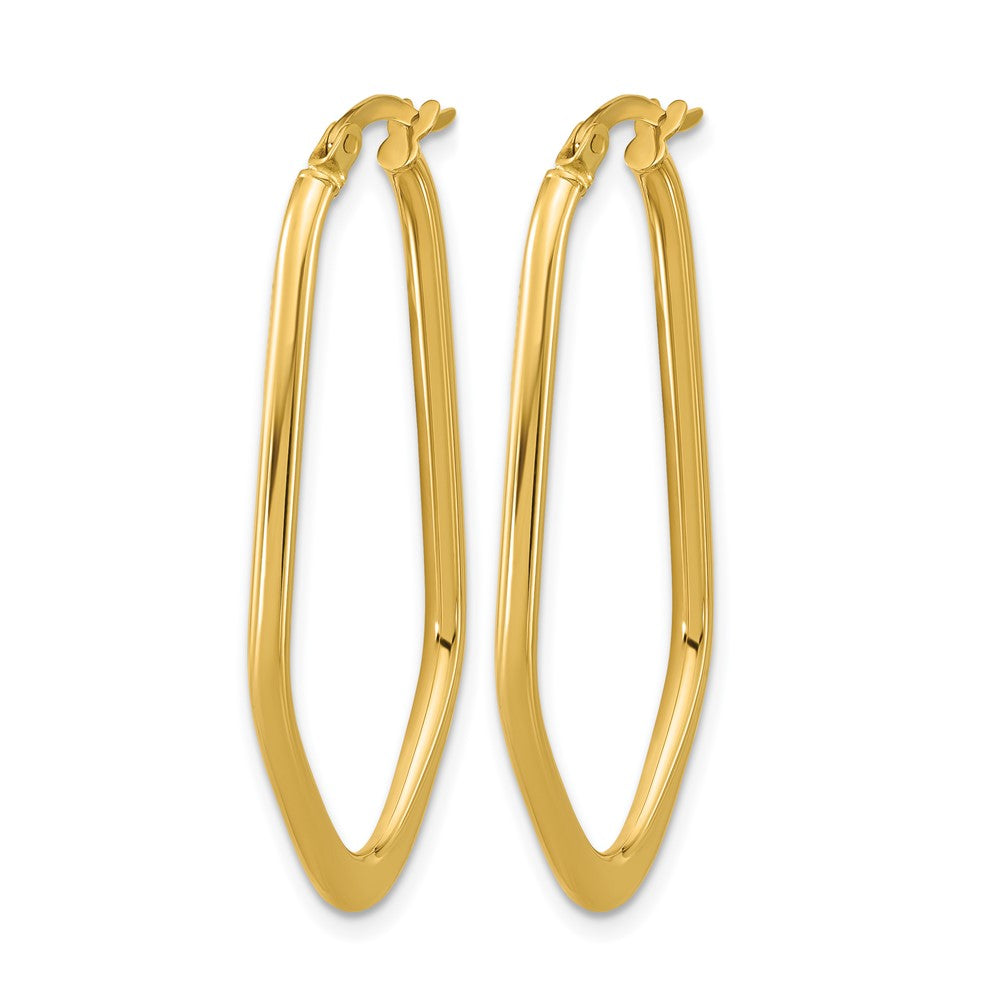 14K Polished Oval Hoop Earrings