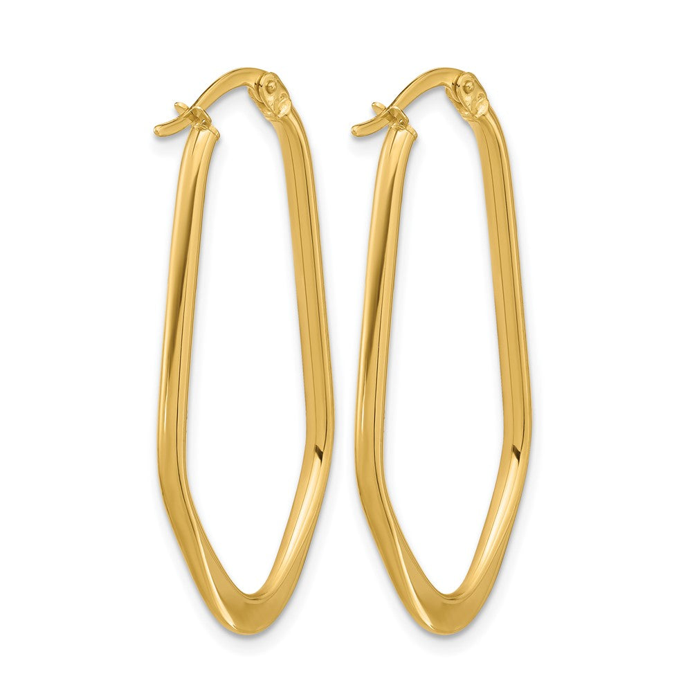 14K Polished Oval Hoop Earrings