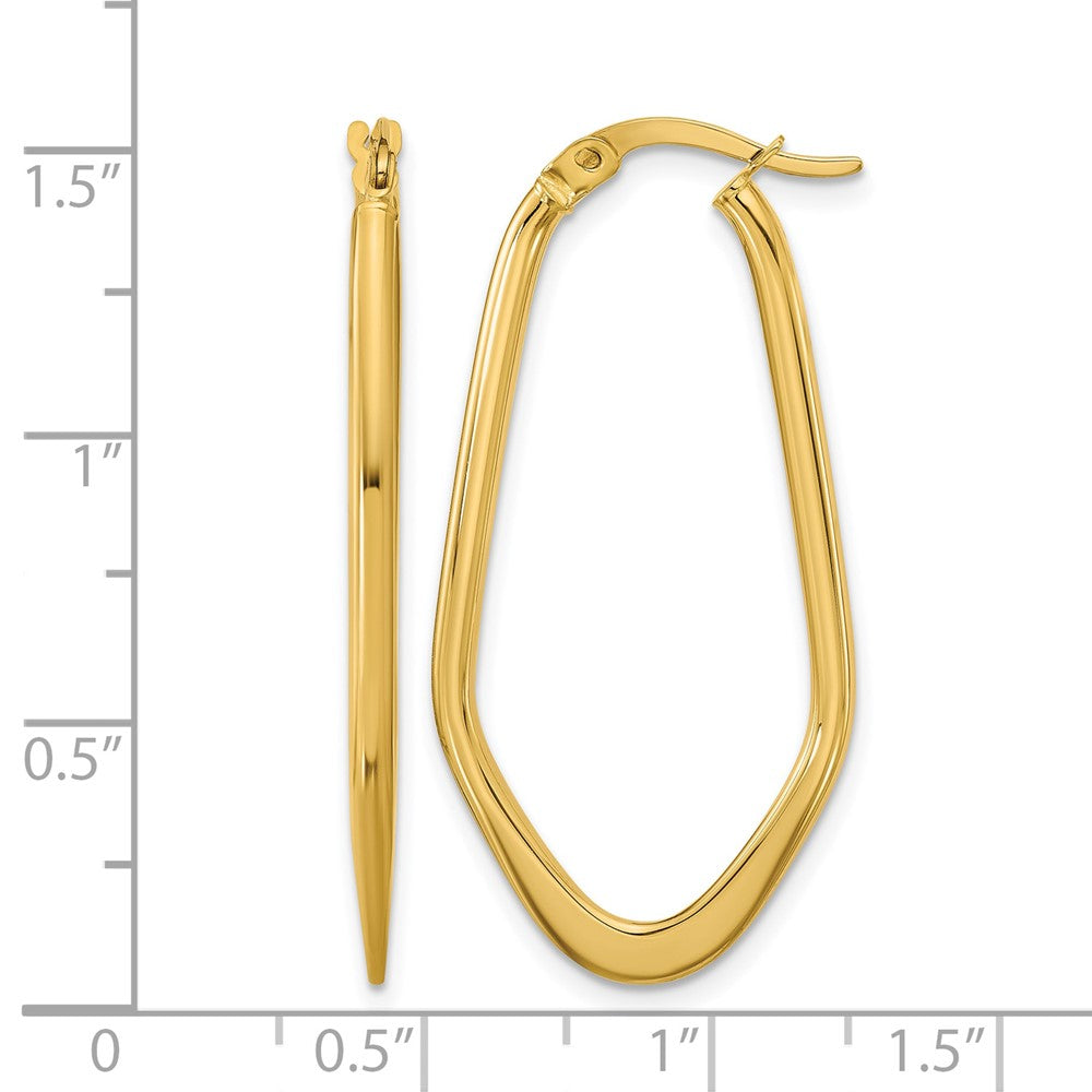 14K Polished Oval Hoop Earrings