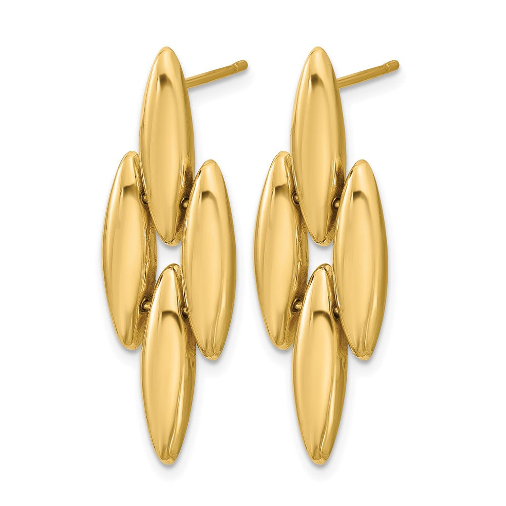 14K Polished Fancy Dangle Post Earrings