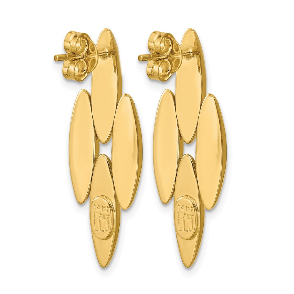 14K Polished Fancy Dangle Post Earrings