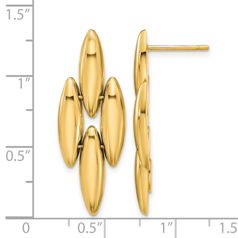14K Polished Fancy Dangle Post Earrings