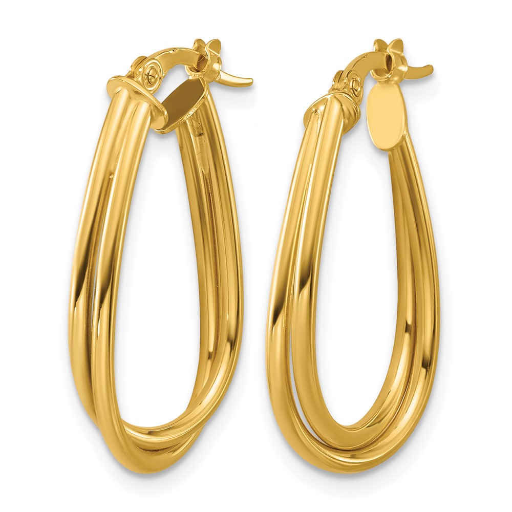 14K Polished Twisted Hoop Earrings