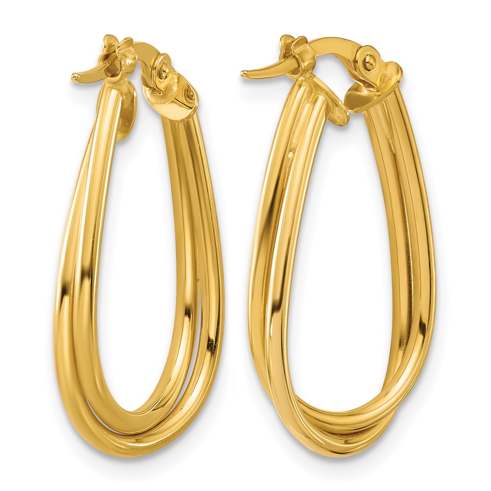 14K Polished Twisted Hoop Earrings